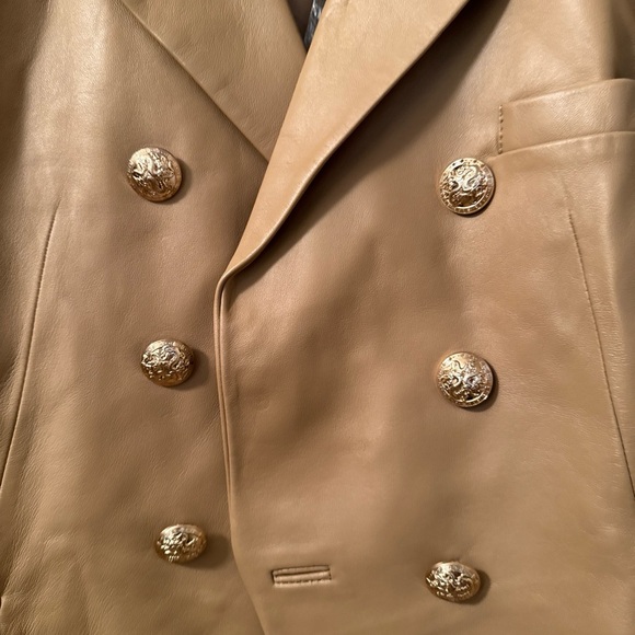 DEA the Label Nude Sorrento Leather Bella Blazer Jacket | Size US 6 nwt women - Picture 4 of 10